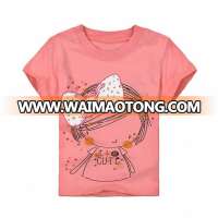 Wholesale cotton kids t shirt baby girl round neck t-shirt