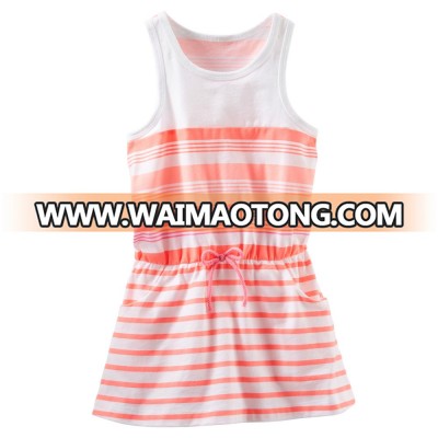 kids casual baby girl striped summer dresses