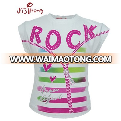 Latest creative children's clothes girl t-shirts with short sleeves