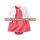 2017 hot selling round dots orange girls 2-pieces set cotton soft baby dress